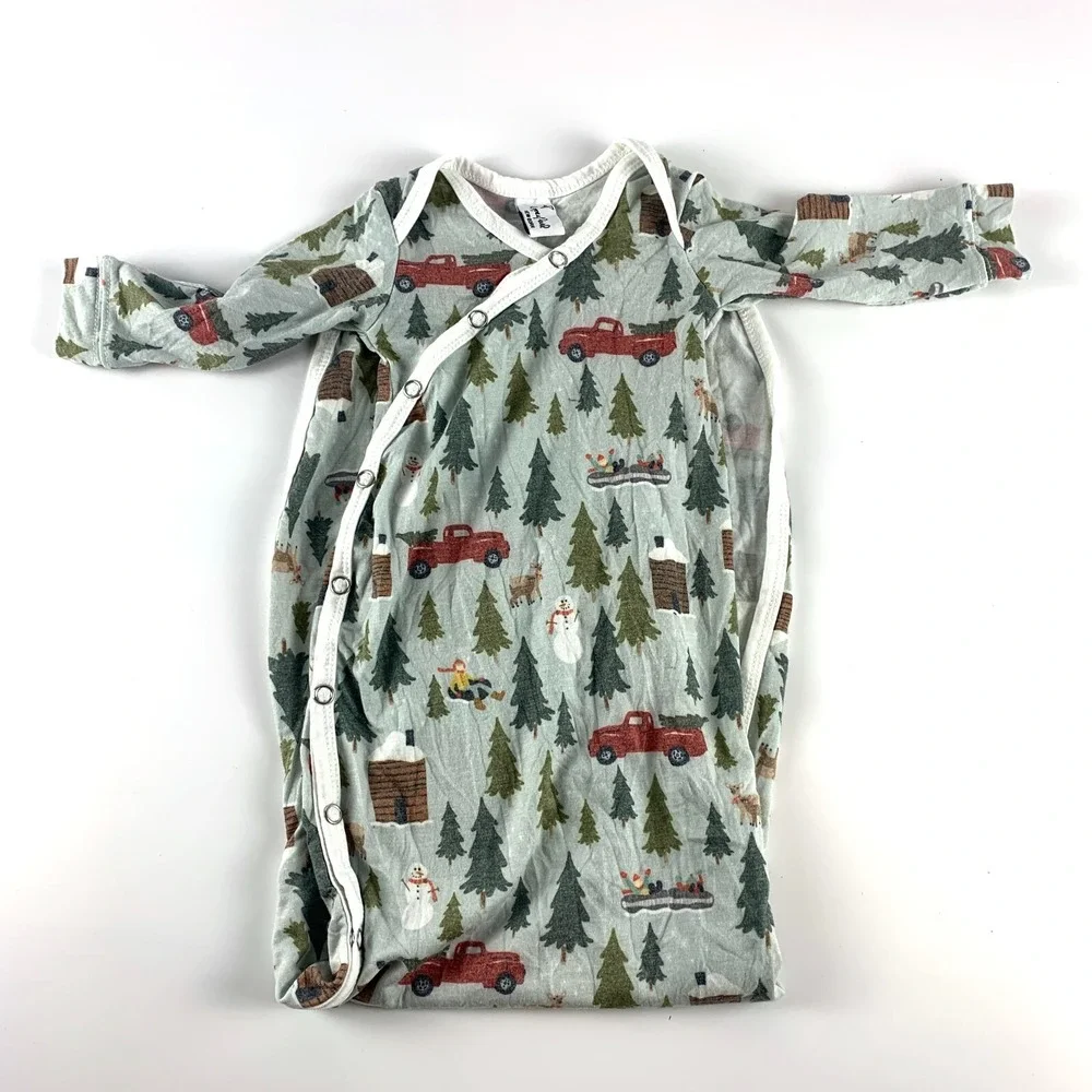 Copper Pearl Knotted‎ Sleep Gown Newborn 0-4 mo. Winter Holiday Christmas